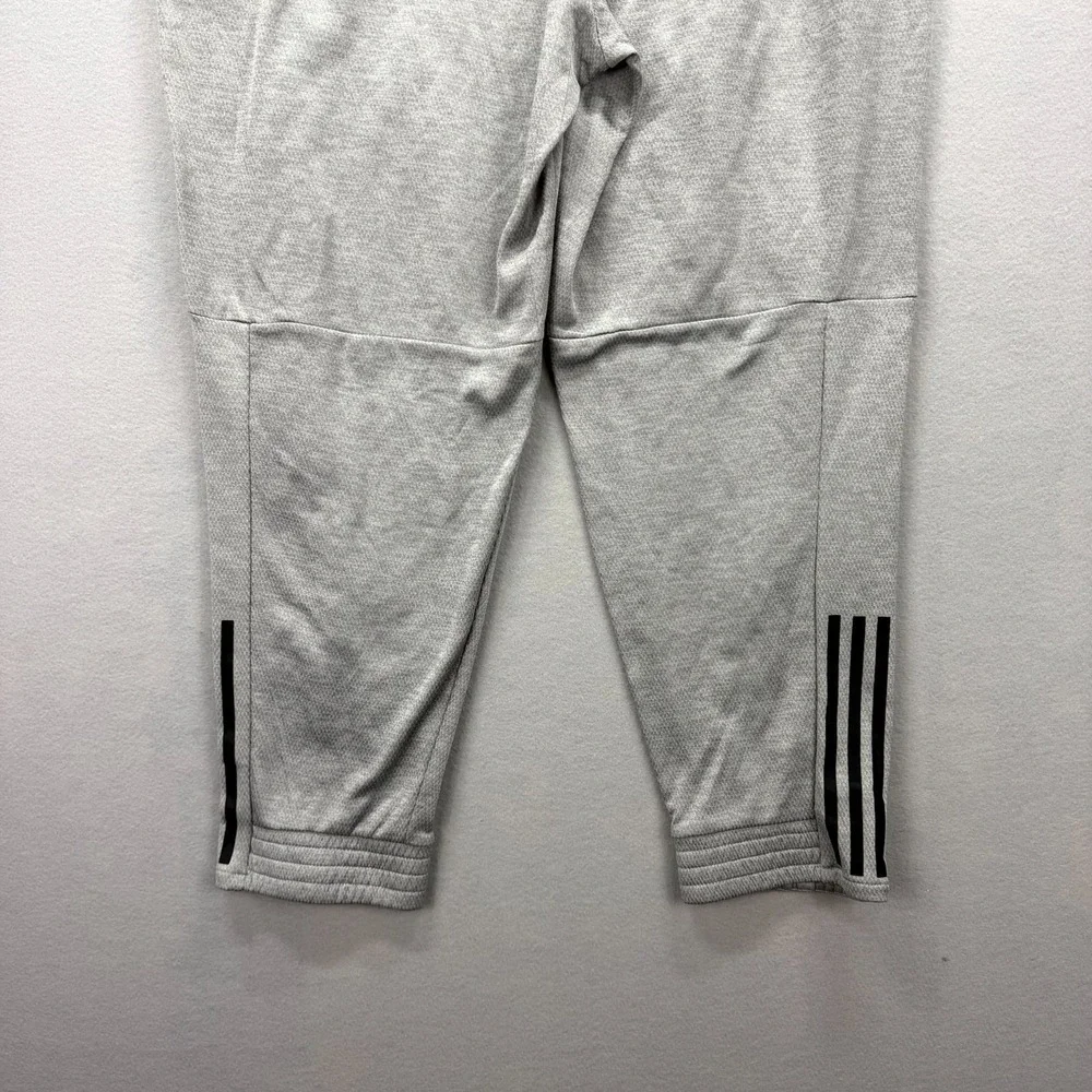 Adidas Track Pants Mens 2XL Gray Heather Essentials Matte Cut 3-Stripes Athletic